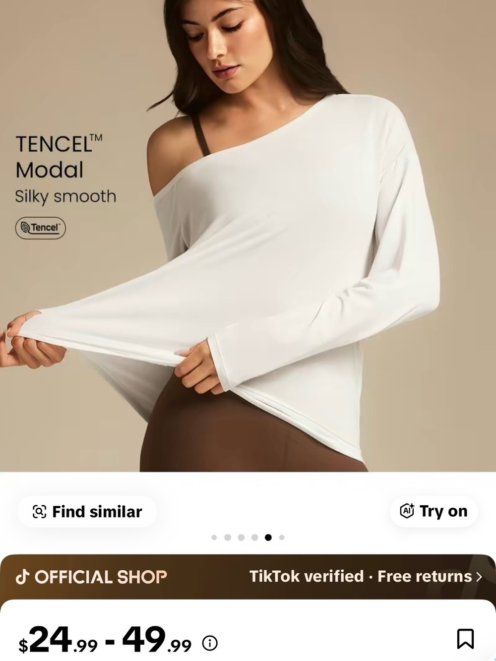 Glomode Off-Shoulder White active top